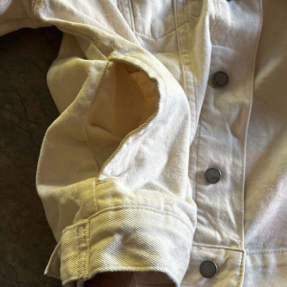 Basin and Range Denim Jacket Woman’s Large Off White Cream Jean Jacket - Picture 10 of 10